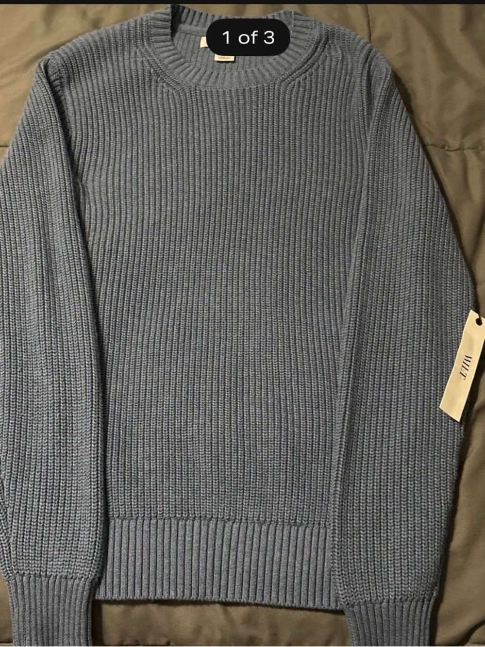 Wilt Light Blue Ribbed Crewneck Sweater